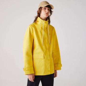 Lacoste Stand-Up Collar Cotton Parka - Parka Dámské Žluté / Béžový | CZ-Sl8u5T